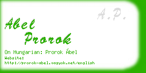 abel prorok business card