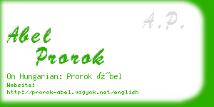 abel prorok business card